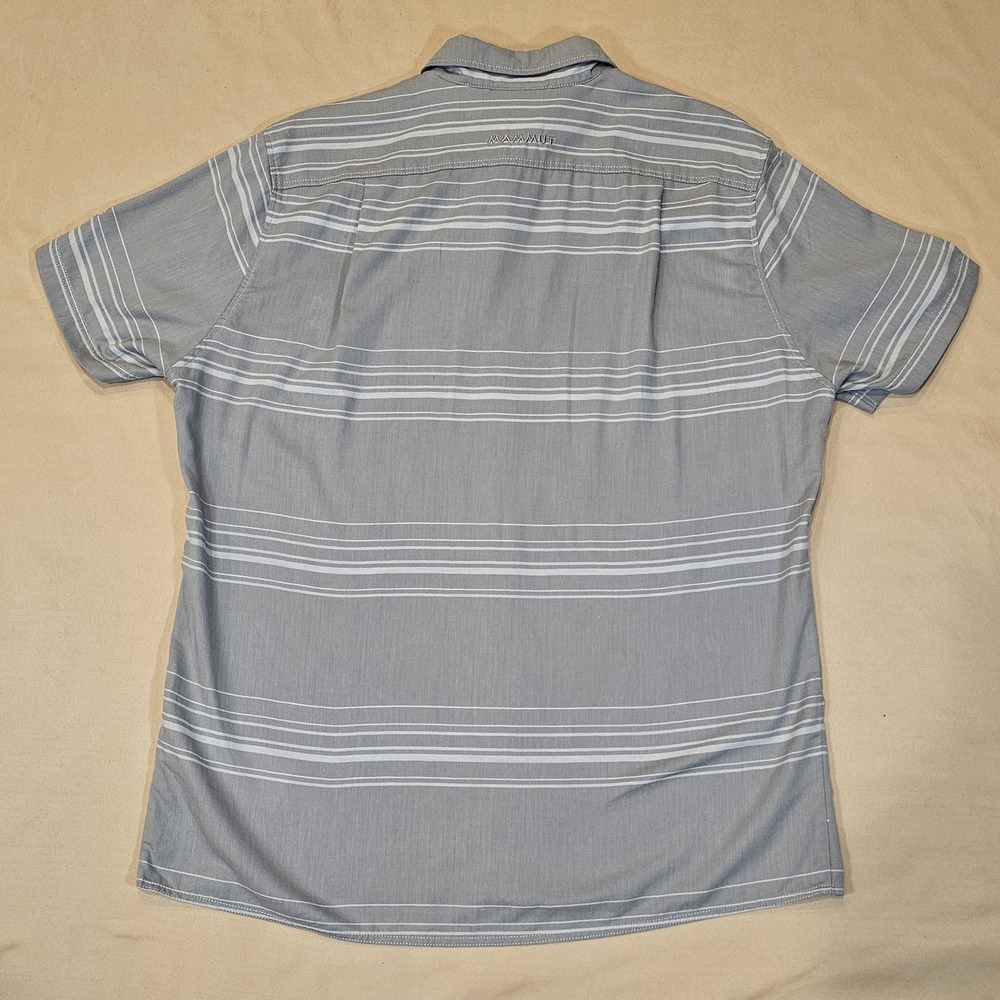 Mammut #1030 - 0230 Mens SS Button Front Gray Striped Lightweight Size L - Picture 13 of 16